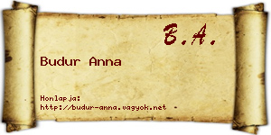 Budur Anna névjegykártya
